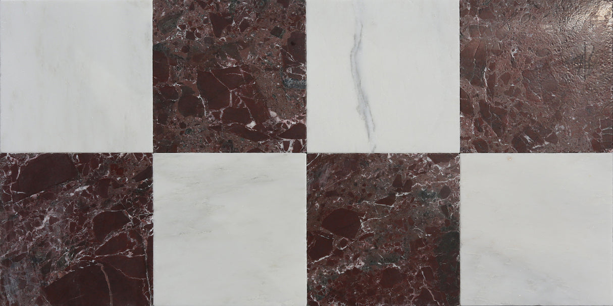 Avant Garde 12x12 Breccia Vino Modern Tumbled Square Tile