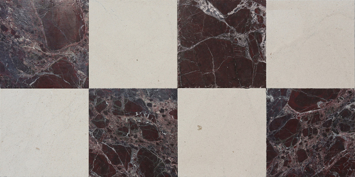 Avant Garde 12x12 Breccia Vino Modern Tumbled Square Tile