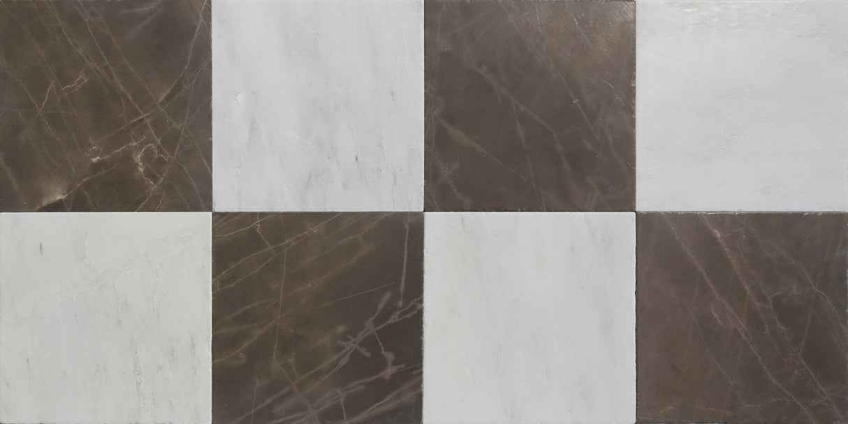 Avant Garde 12x12 Bianco Bello Modern Tumbled Square Tile