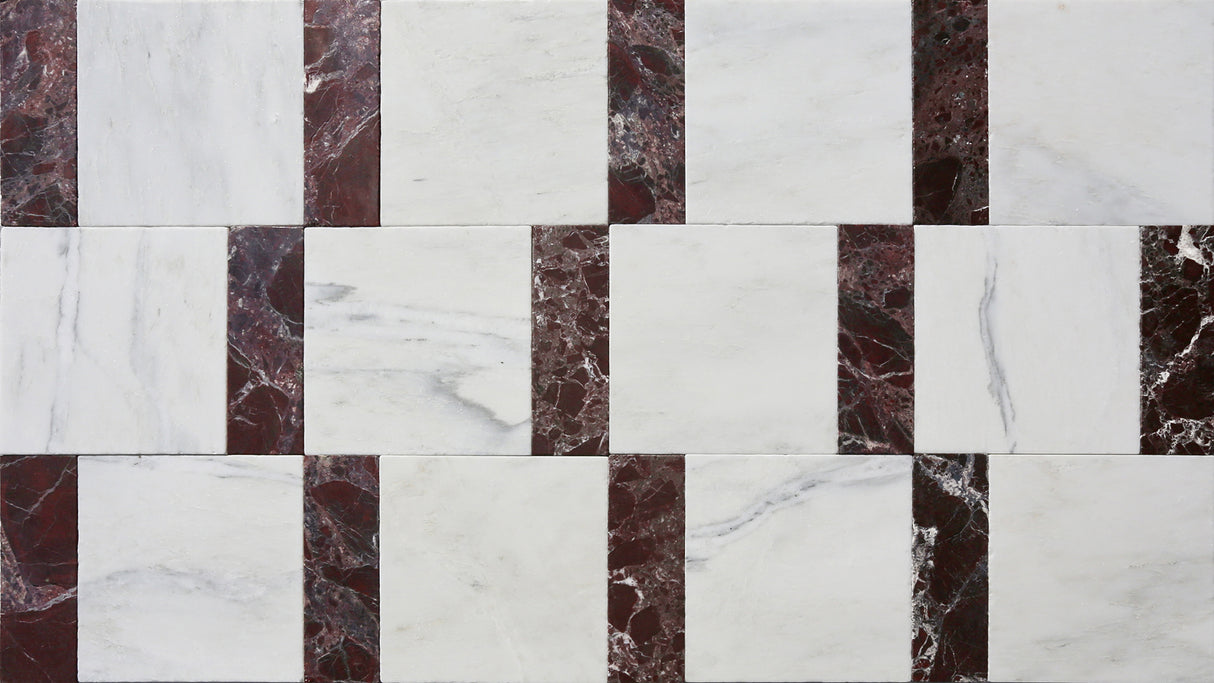 Avant Garde 4x12 Breccia Vino Modern Tumbled Rectangle Tile