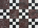 Avant Garde 4x4 Nero Marquina Modern Tumbled Square Tile