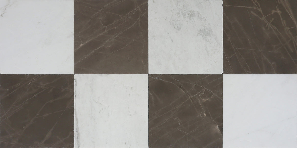 Avant Garde 12x12 Espresso Modern Tumbled Square Tile