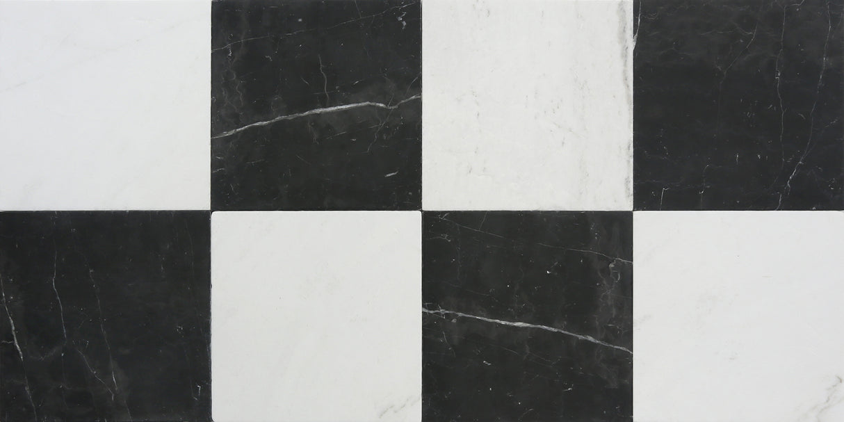 Avant Garde 12x12 Bianco Bello Modern Tumbled Square Tile