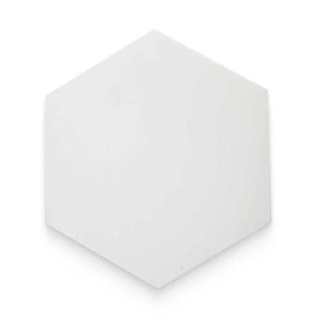 Radar 8x9 Blanco Solid Matte Hexagon Tile