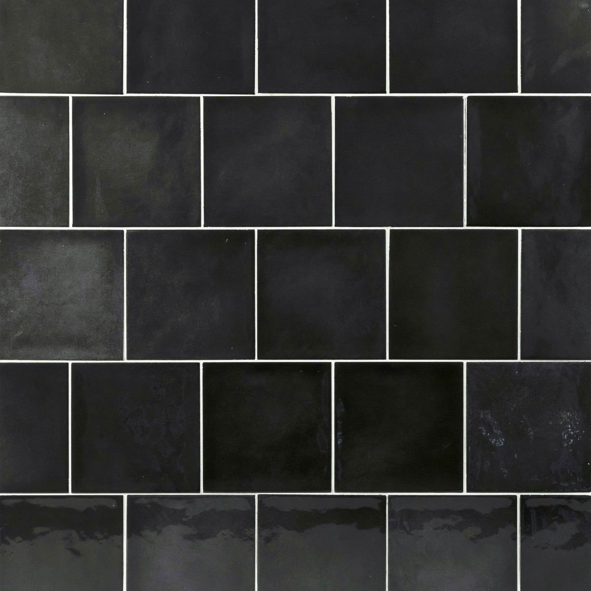 Country 5x5 Black Glossy Square Tile