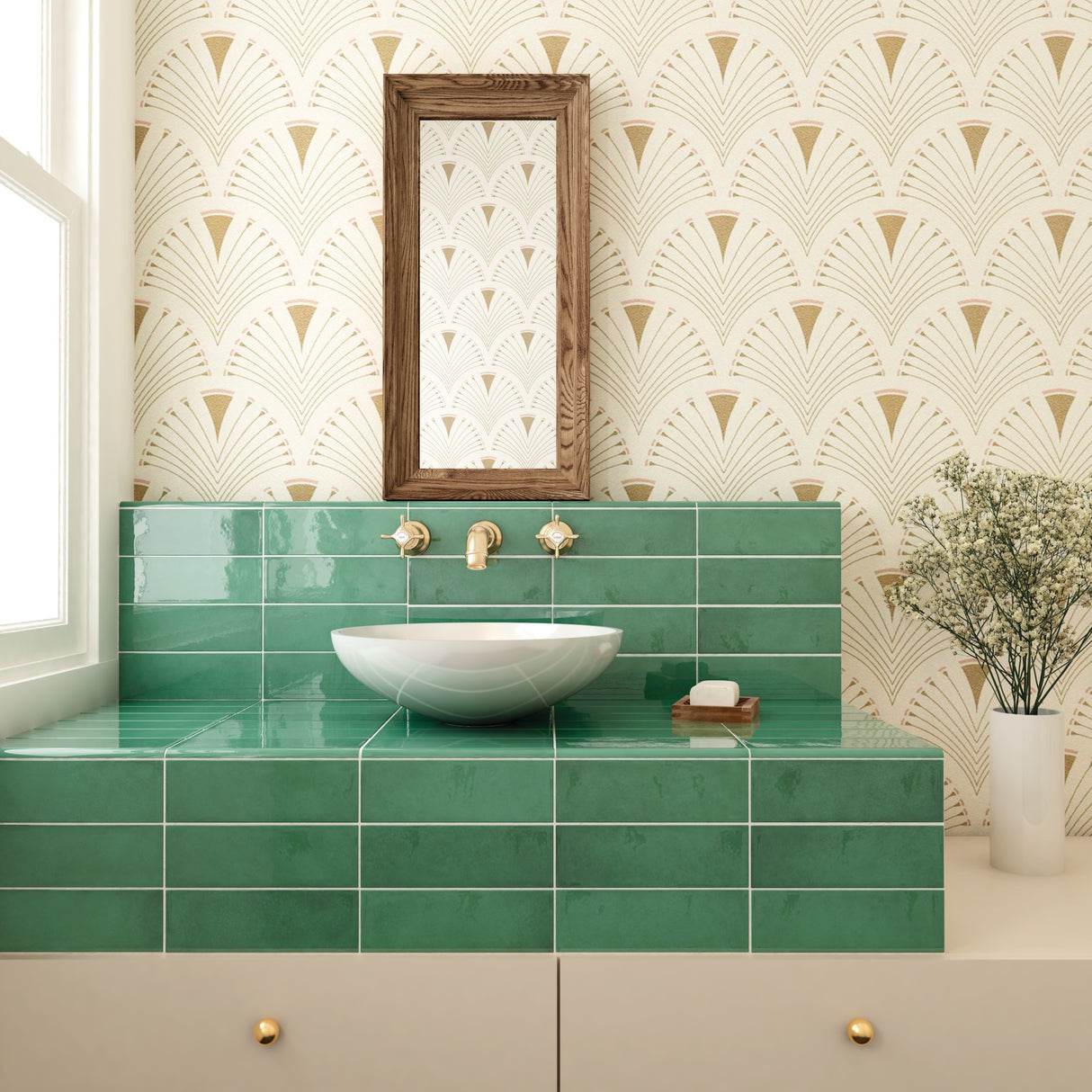 Country 2.5x8 Esmerald Green Glossy Rectangle Tile