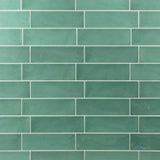 Country 2.5x8 Esmerald Green Glossy Rectangle Tile