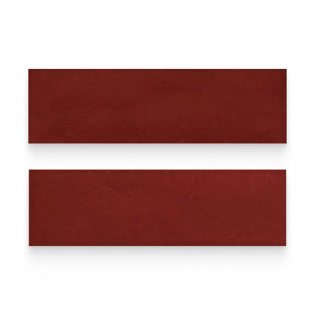 Country 2.5x8 Red Glossy Rectangle Tile