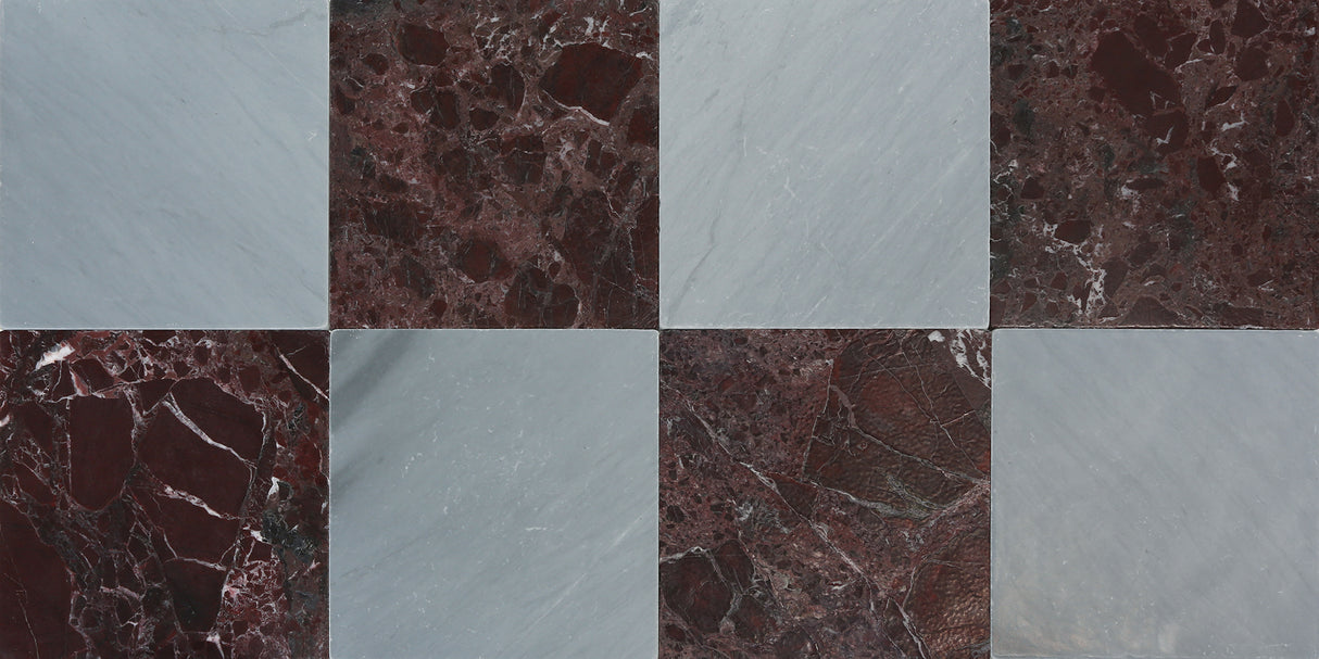 Avant Garde 12x12 Breccia Vino Modern Tumbled Square Tile