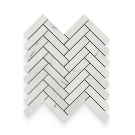 1x4 Bianco Bello Honed Herringbone Mosaic