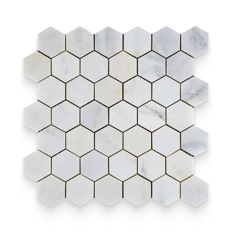 2x2 Bianco Bello Honed Hexagon Mosaic