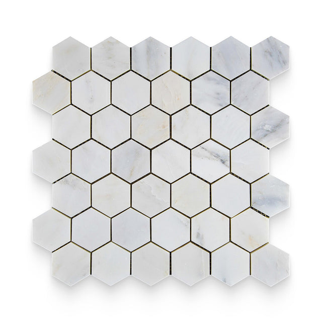 2x2 Bianco Bello Polished Hexagon Mosaic