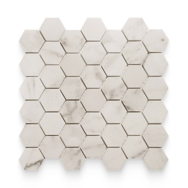 2x2 Calacatta Gold Honed Hexagon Mosaic
