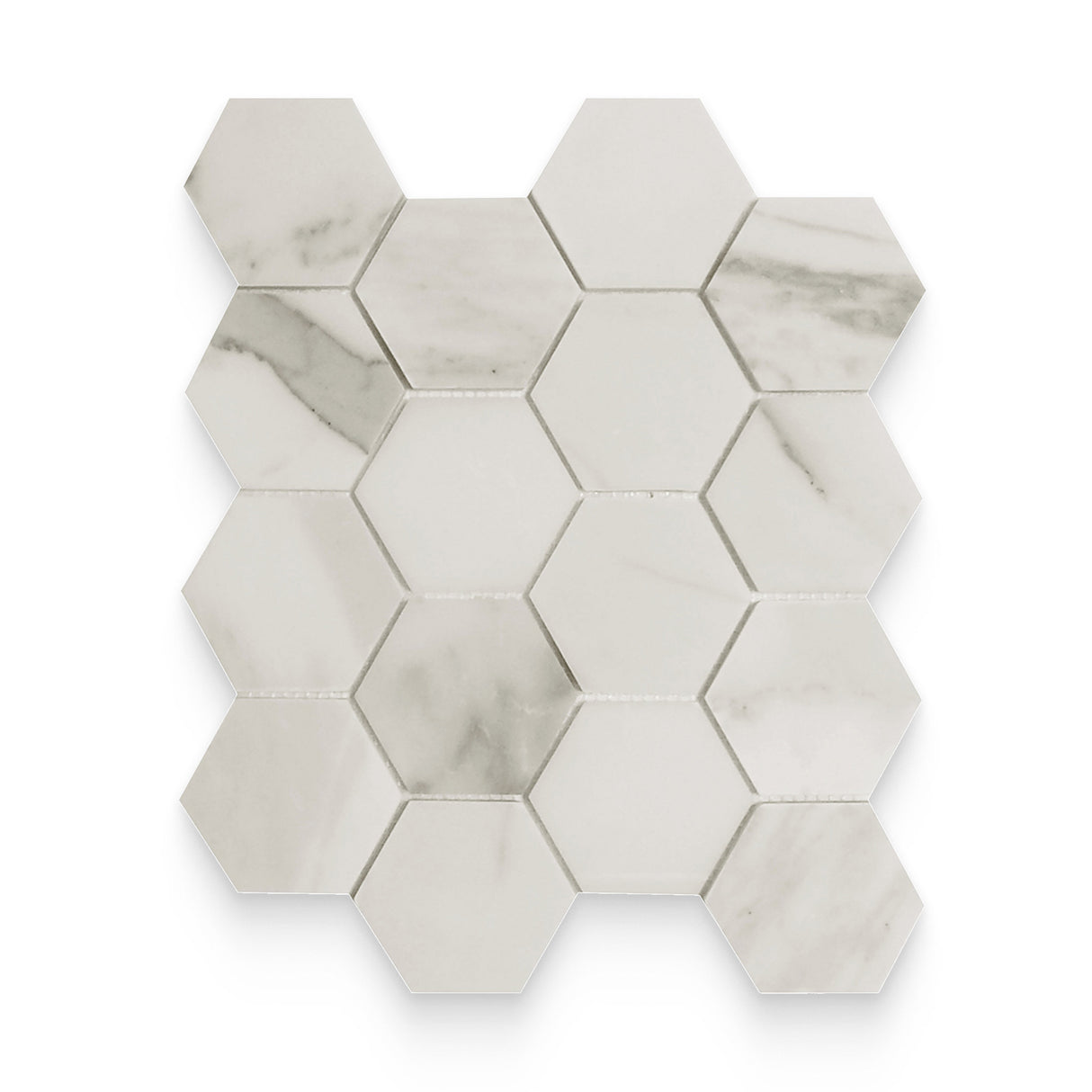 3x3 Calacatta Gold Polished Hexagon Mosaic