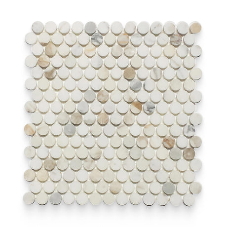 0.75x0.75 Calacatta Gold Honed Round Mosaic