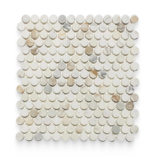 0.75x0.75 Calacatta Gold Polished Round Mosaic