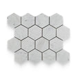 3x3 Carrara White Polished Hexagon Mosaic