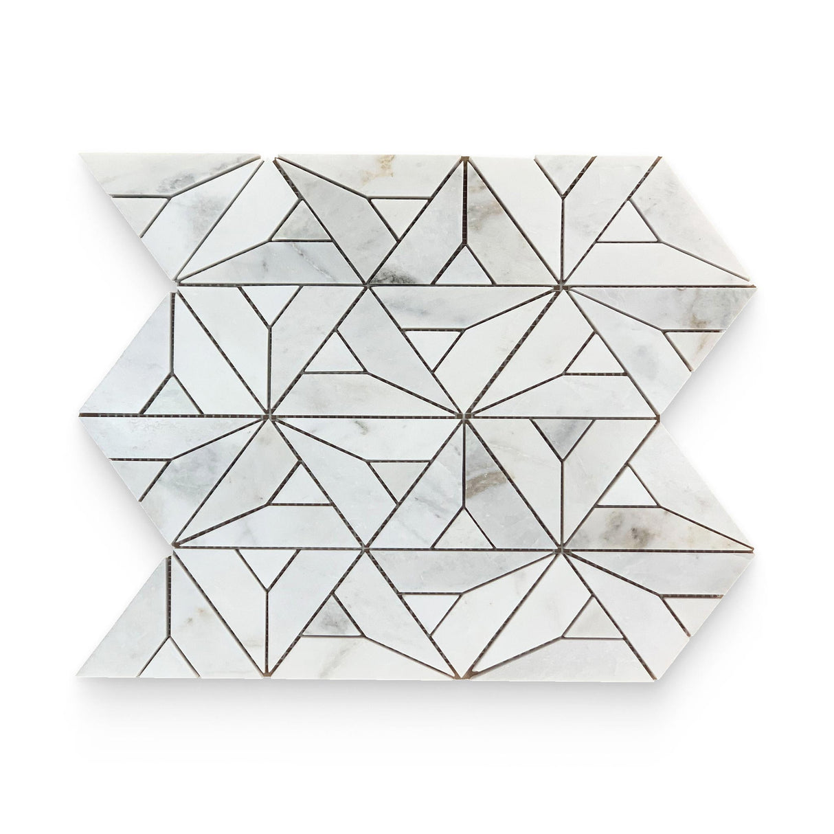 Daphne White Polished Arrow Mosaic