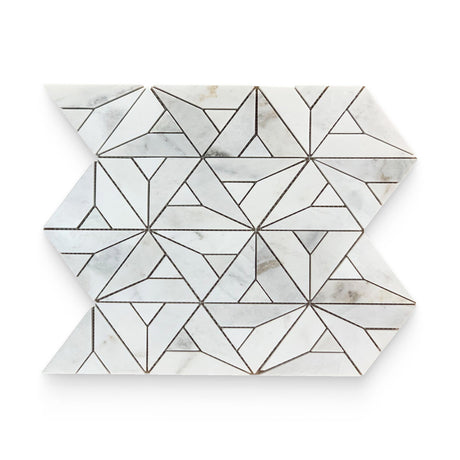 Daphne White Polished Arrow Mosaic