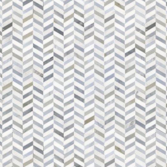 Luxe Chevron Ocean Polished Mosaic