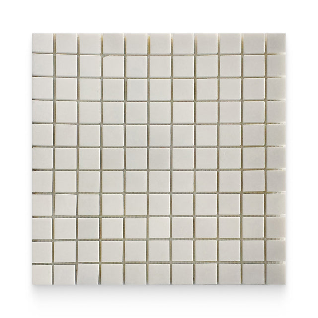 1x1 Thassos White Honed Square Mosaic