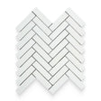 1x4 Thassos White Polished Herringbone Mosaic