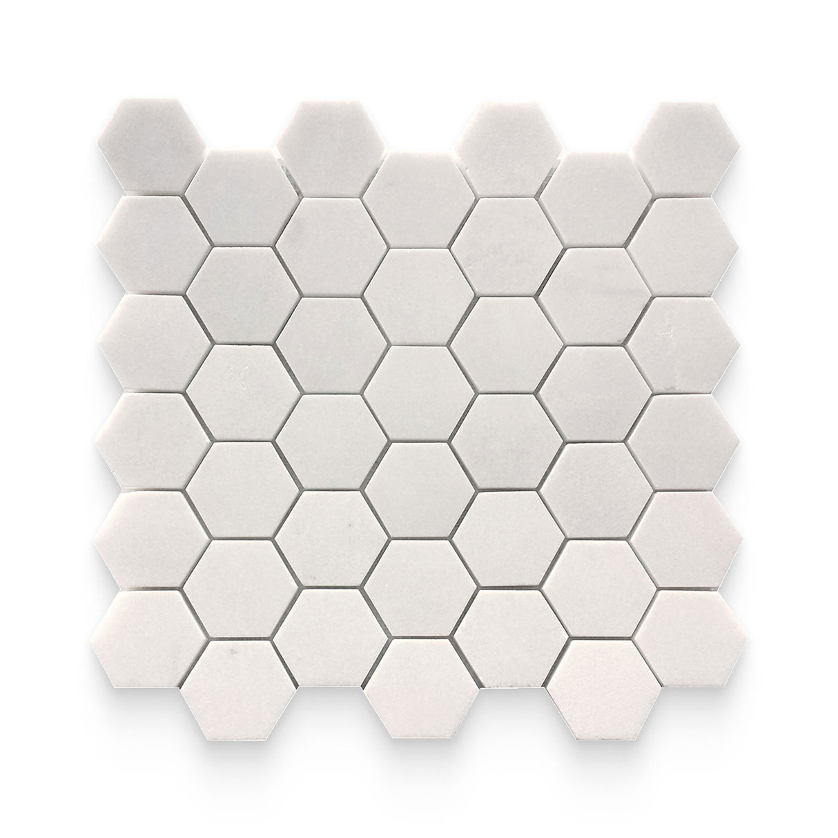 2x2 Thassos White Polished Hexagon Mosaic