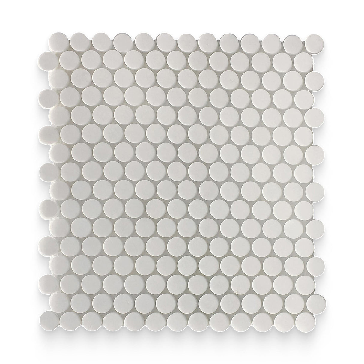 0.75x0.75 Thassos White Honed Round Mosaic