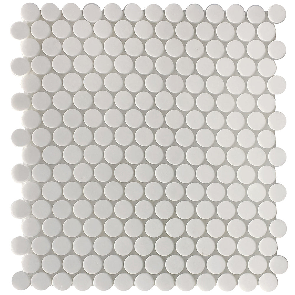 0.75x0.75 Thassos White Polished Round Mosaic – Stone Products Unlimited