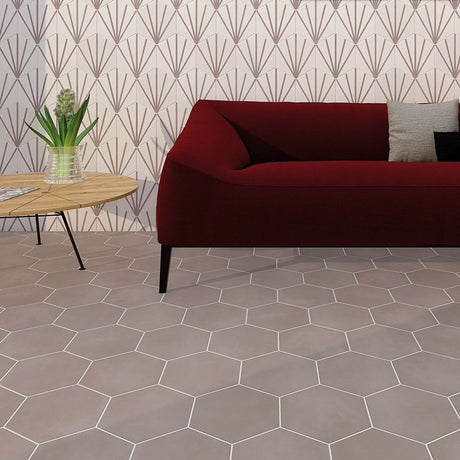 Radar 8x9 Gris Solid Matte Hexagon Tile