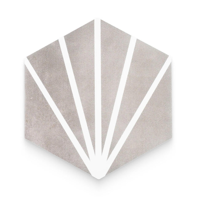 Radar 8x9 Gris Striated Matte Hexagon Tile