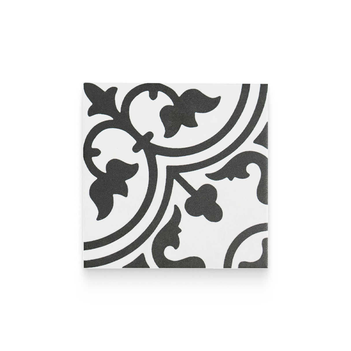 Valencia Deco 6x6 Clover B&amp;W Matte Square Tile