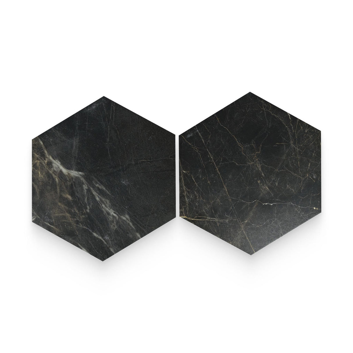 Bistro 8x9 Marquina Gold Matte Hexagon Tile