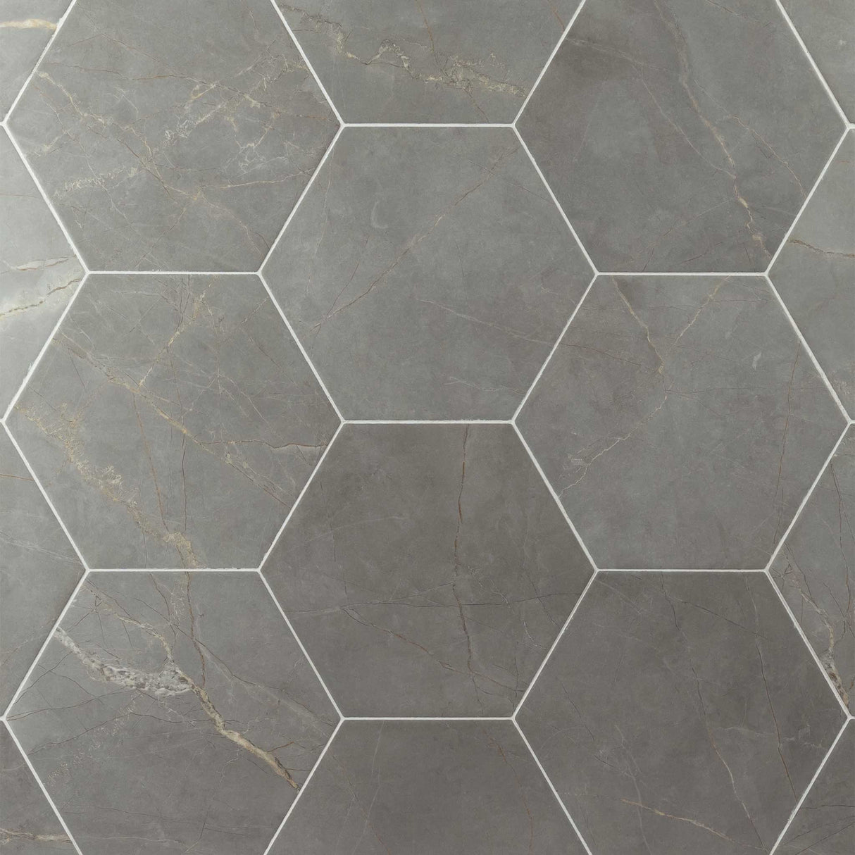 Bistro 8x9 Pulpis Dark Grey Matte Hexagon Tile