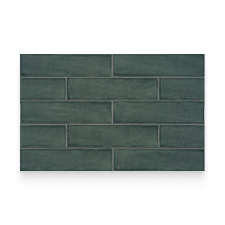 Watercolors 3x12 Emerald Glossy Rectangle Tile