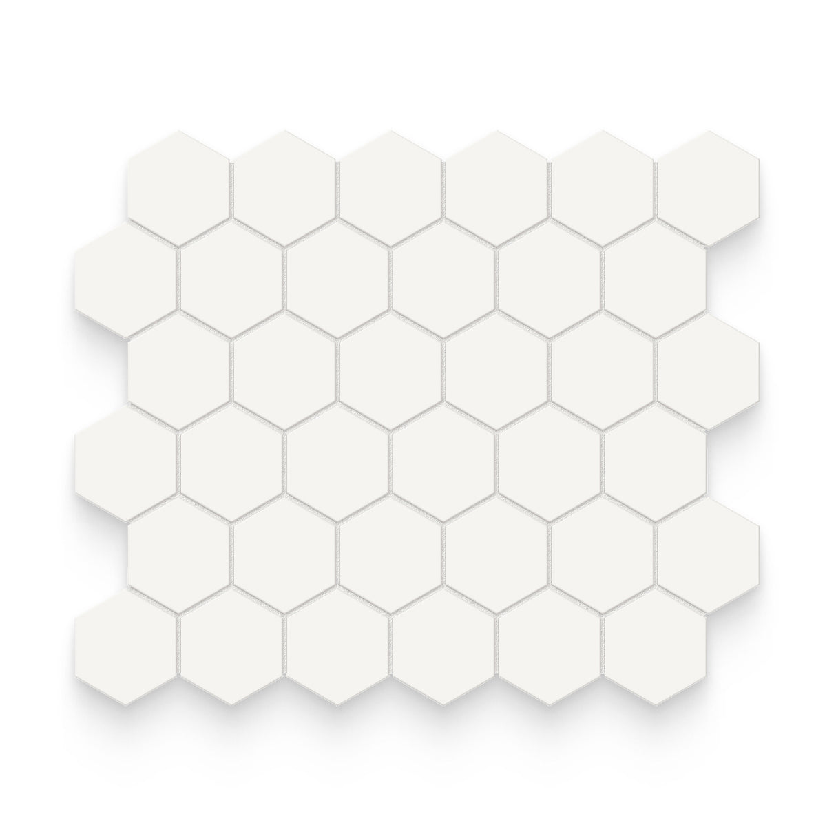 Essential 2x2 Canvas White Matte Hexagon Mosaic