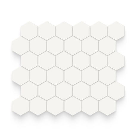 Essential 2x2 Canvas White Matte Hexagon Mosaic