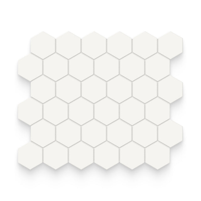 Essential 2x2 Canvas White Matte Hexagon Mosaic