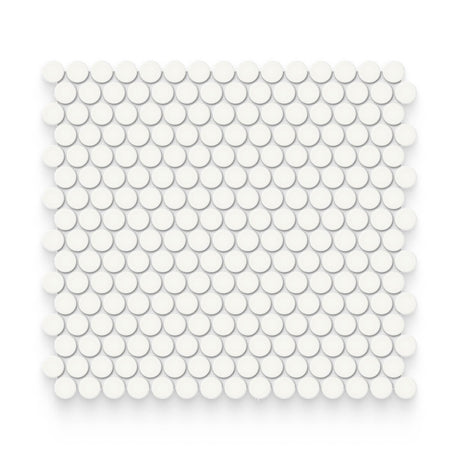 Essential 0.75x0.75 Canvas White Matte Round Mosaic