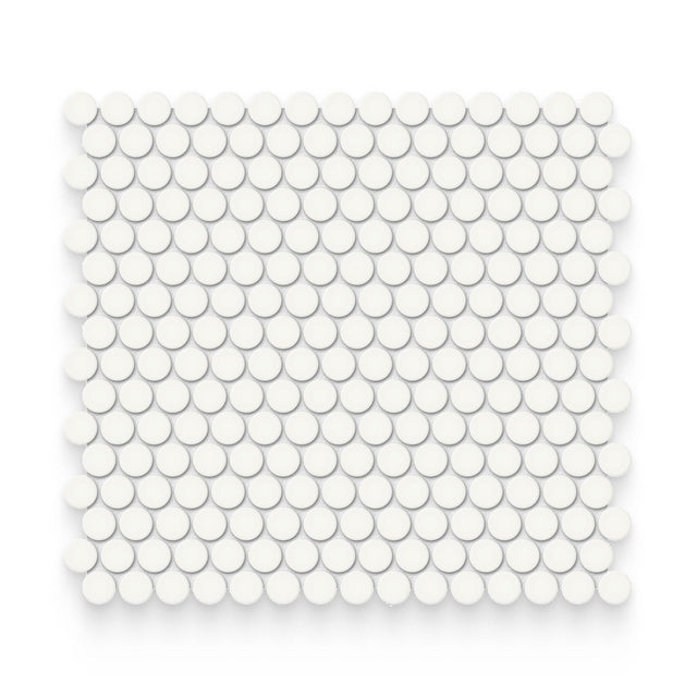 Essential 0.75x0.75 Canvas White Matte Round Mosaic