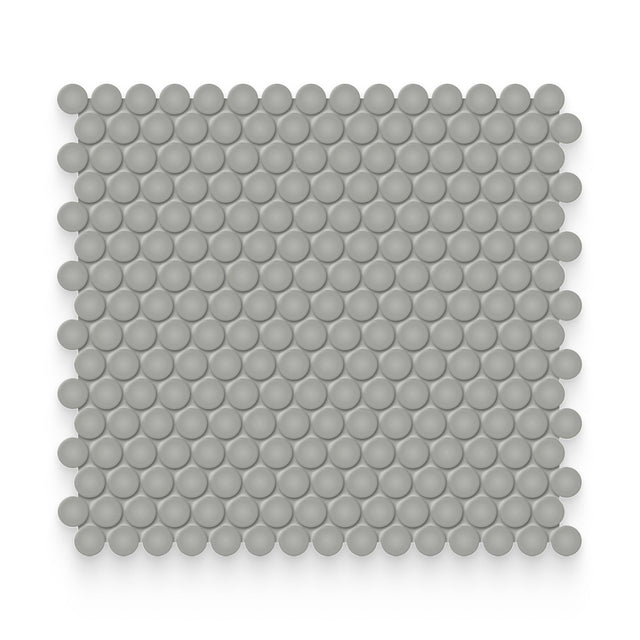 Essential 0.75x0.75 Cement Chic Matte Round Mosaic