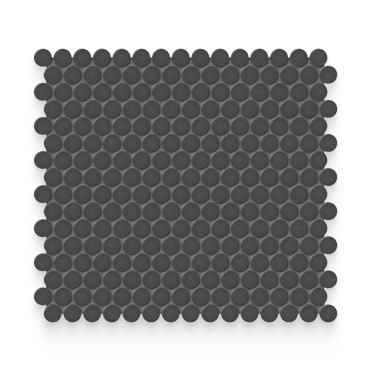 Essential 0.75x0.75 Retro Black Matte Round Mosaic