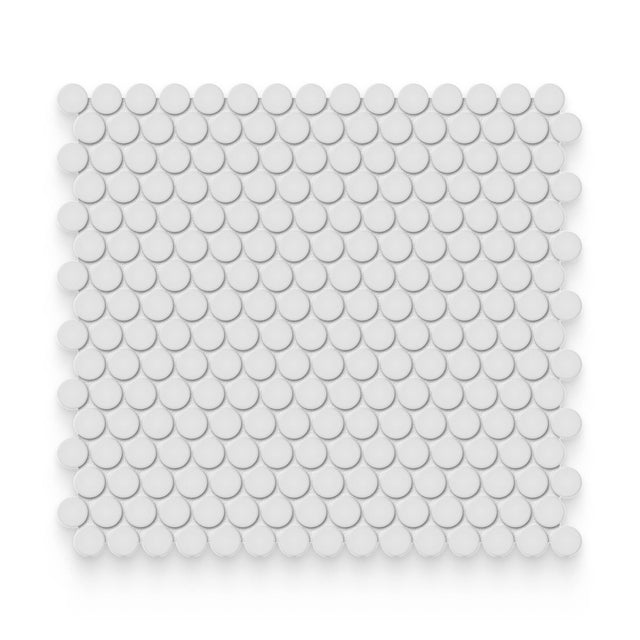 Essential 0.75x0.75 Gallery Grey Matte Round Mosaic