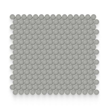 Essential 0.75x0.75 Cement Chic Glossy Round Mosaic