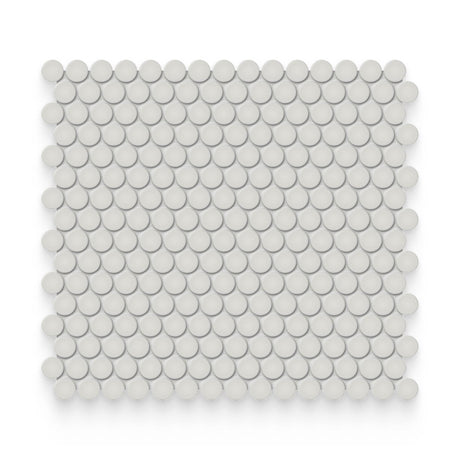 Essential 0.75x0.75 Halo Grey Glossy Round Mosaic