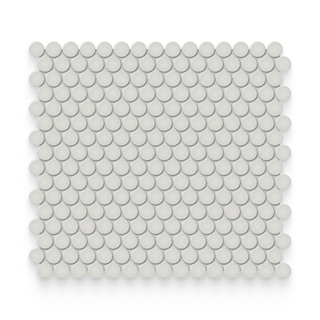 Essential 0.75x0.75 Halo Grey Glossy Round Mosaic