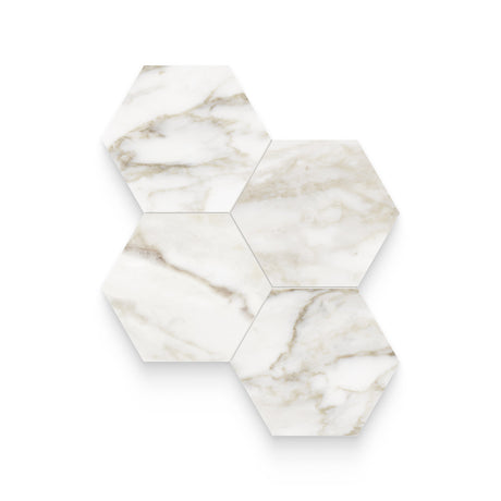 Riviera 6x6 Calacatta Paonazzo Polished Hexagon Mosaic