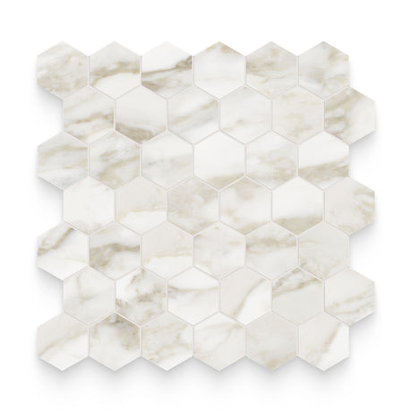 Riviera 2x2 Calacatta Paonazzo Honed Hexagon Mosaic