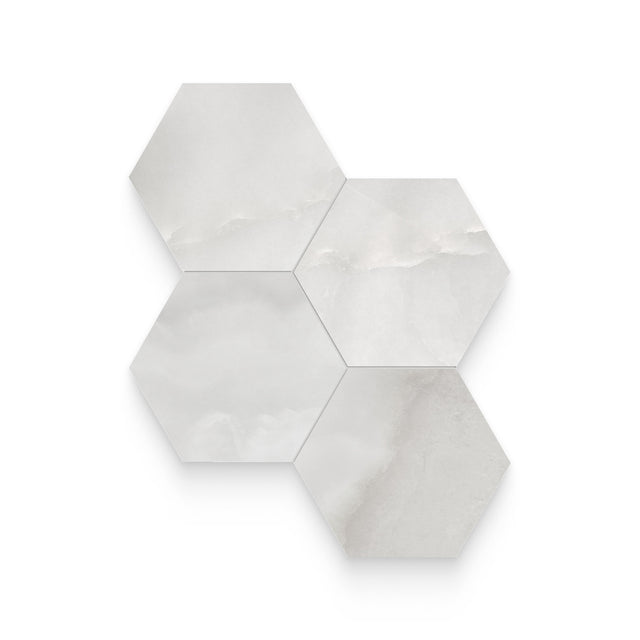 Riviera 6x6 Onyx Nuvolato Polished Hexagon Mosaic