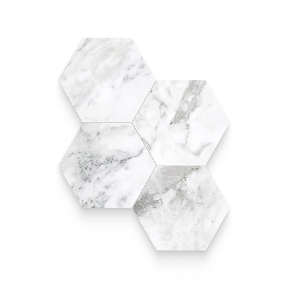 Riviera 6x6 Arabescato Polished Hexagon Mosaic